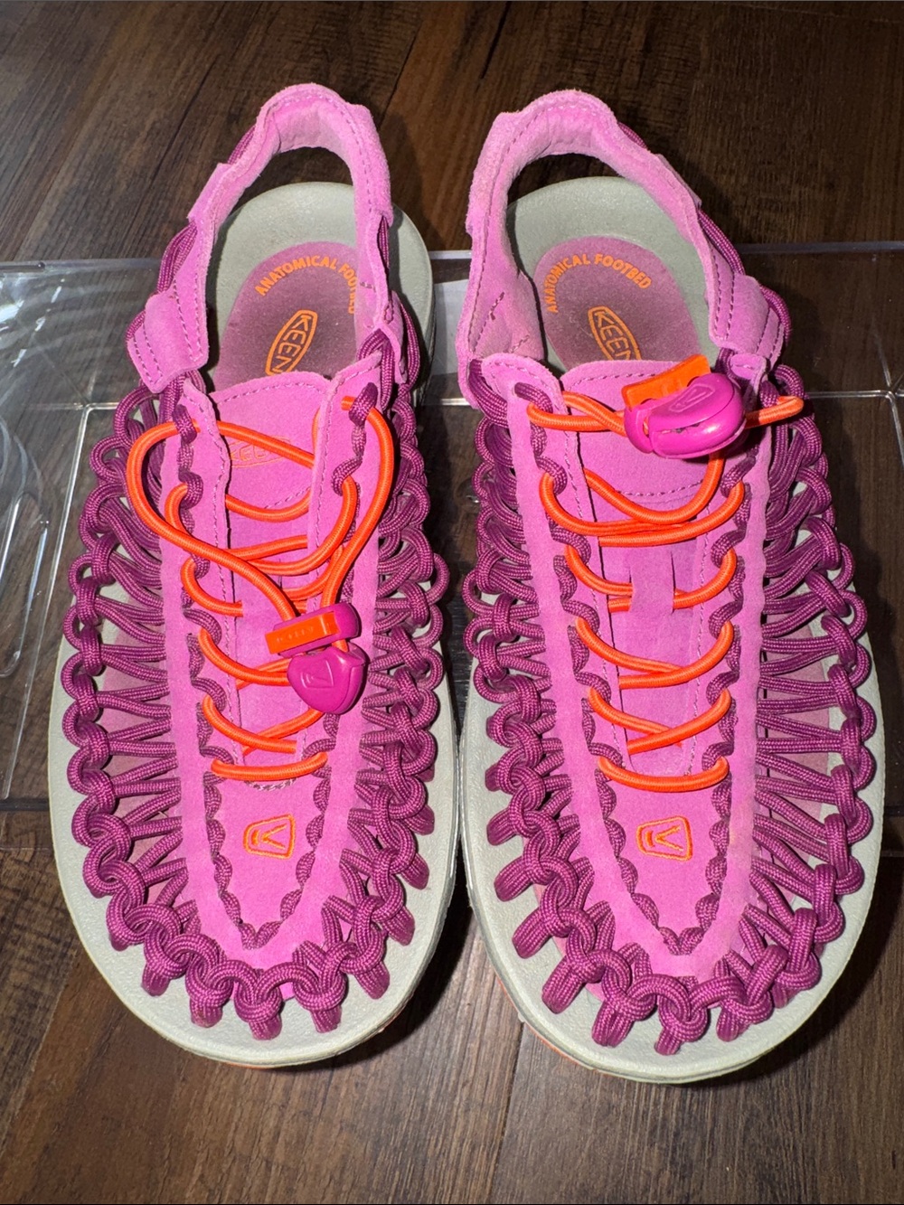 Keen Woven Sport Sandals in Pink and Orange